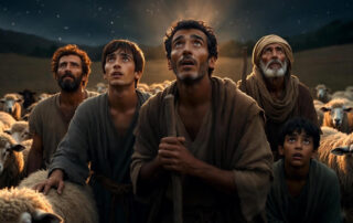 Christmas shepherds a Child is born